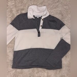 Ann Taylor White and Gray top